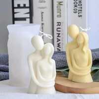 Hug Couple Candle Molds - Silicone Material, Size 12.5x7 Cms | Multicolor Design, Ideal For Creative Candlemaking