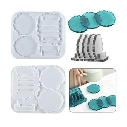 Multicolor Silicon Coaster With Stand Mold For Resin Art