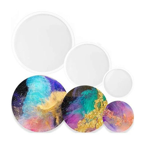 Silicon Set Of 3 Sizes Coaster Mold For Resin Art Size: Different Available