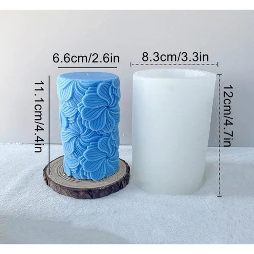 Multicolor Floral Pillar Candle Mold