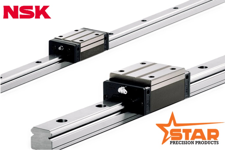 NSK Linear Motion Guide - Stainless Steel, Different Sizes, Silver Color | Polished for Durability and Industrial Applications