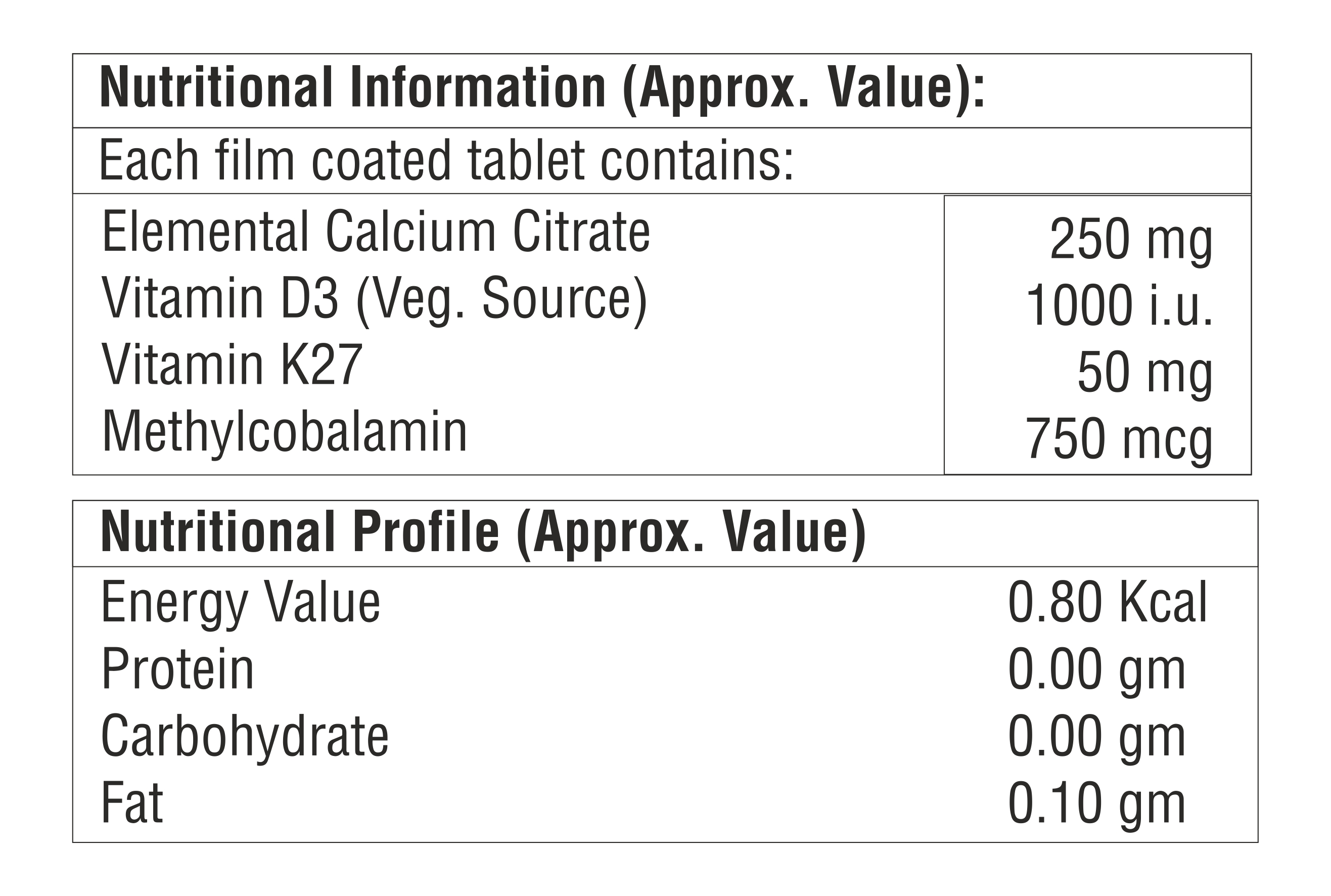 CCM With Vitamin D3 Veg Source And Vitamin K27 Tablet