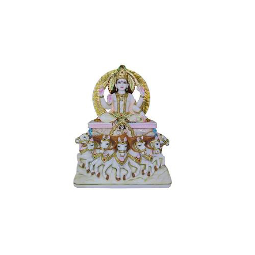 Surya Dev Marble Statue