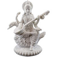 Mata Saraswati Marble Statue