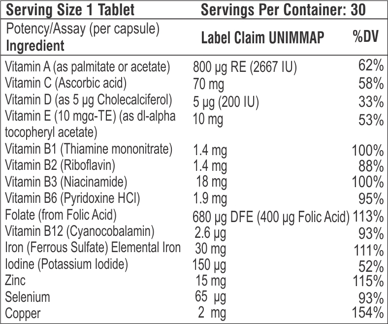 Multiple Microutrient Supplement Tablet