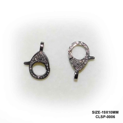 Starling Silver Handmade Pave Diamond Small Clasp Lock