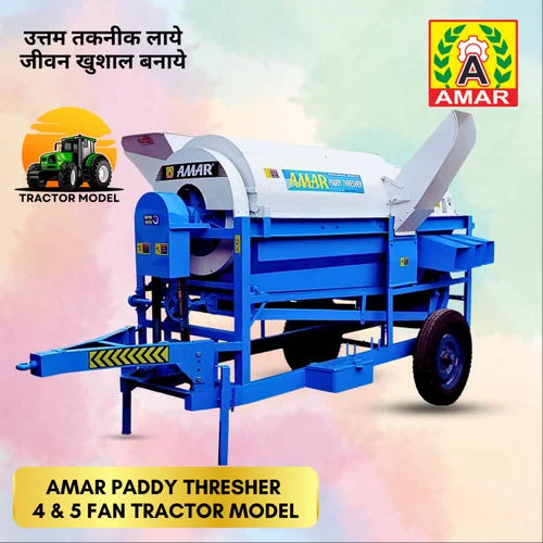 4 And 5 Fan Heavy Duty Tractor Model Paddy Thresher Capacity: 1000-2000 Kg/Hr