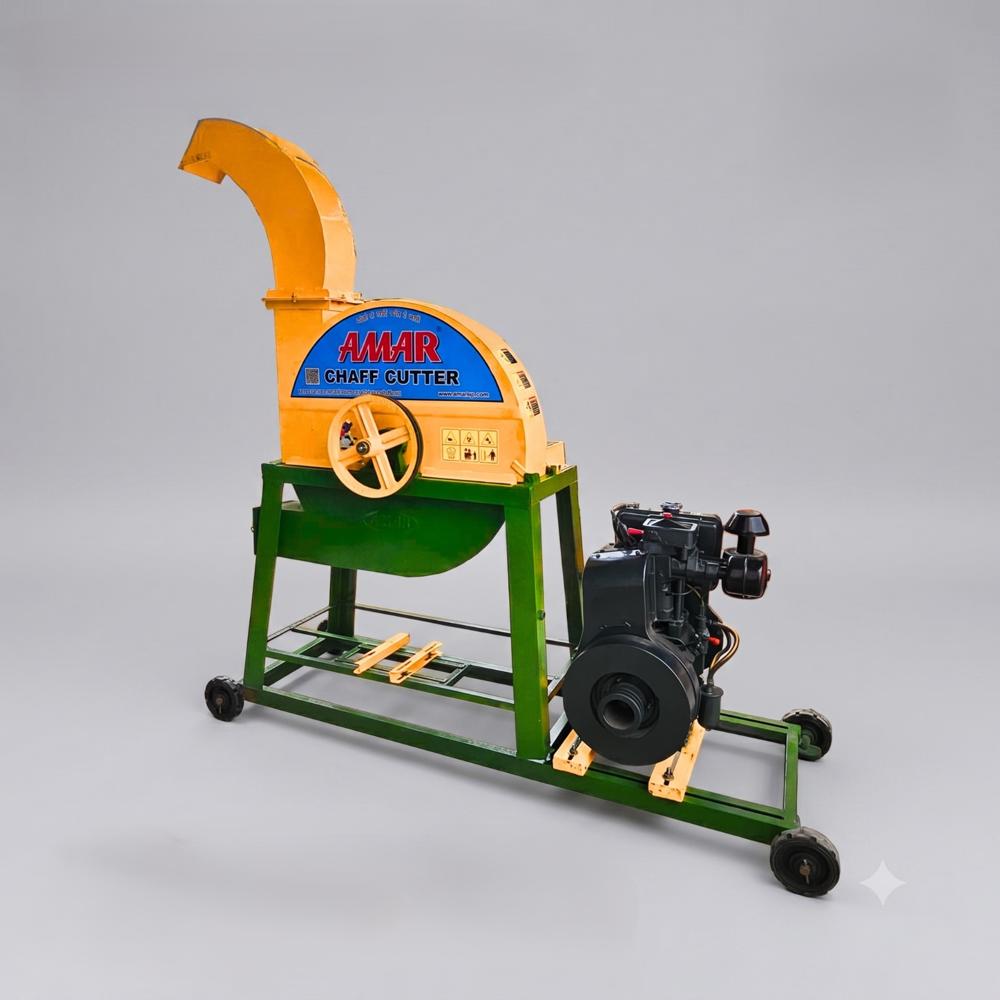 5 Hp Diesel Engine Model Chaff Cutter - Color: Multicolor Paint Coated