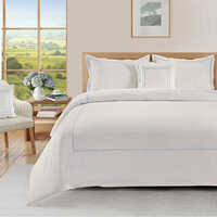 White Urban Couture Linen Set With Line Embroidery