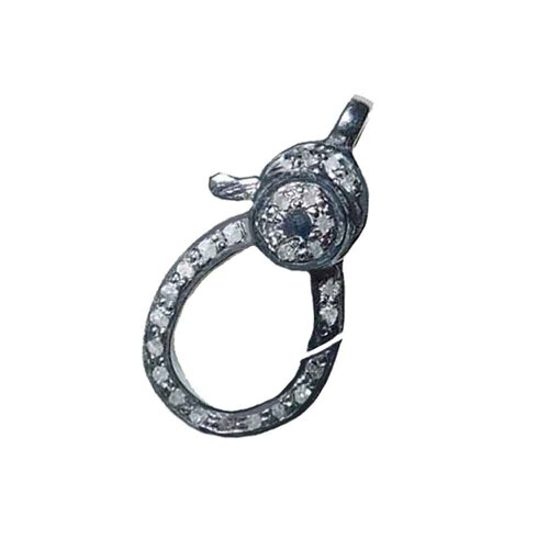 925 Starling Silver Pave Diamond Clasp Lock - Gender: Children