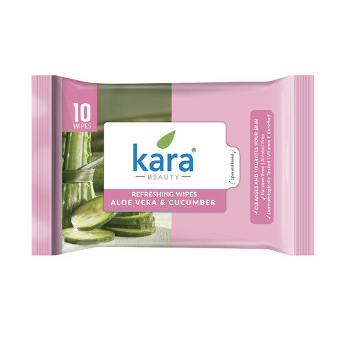 Kara Refresh Refreshing Wipes Aloe Vera & Cucumber 10 Pulls