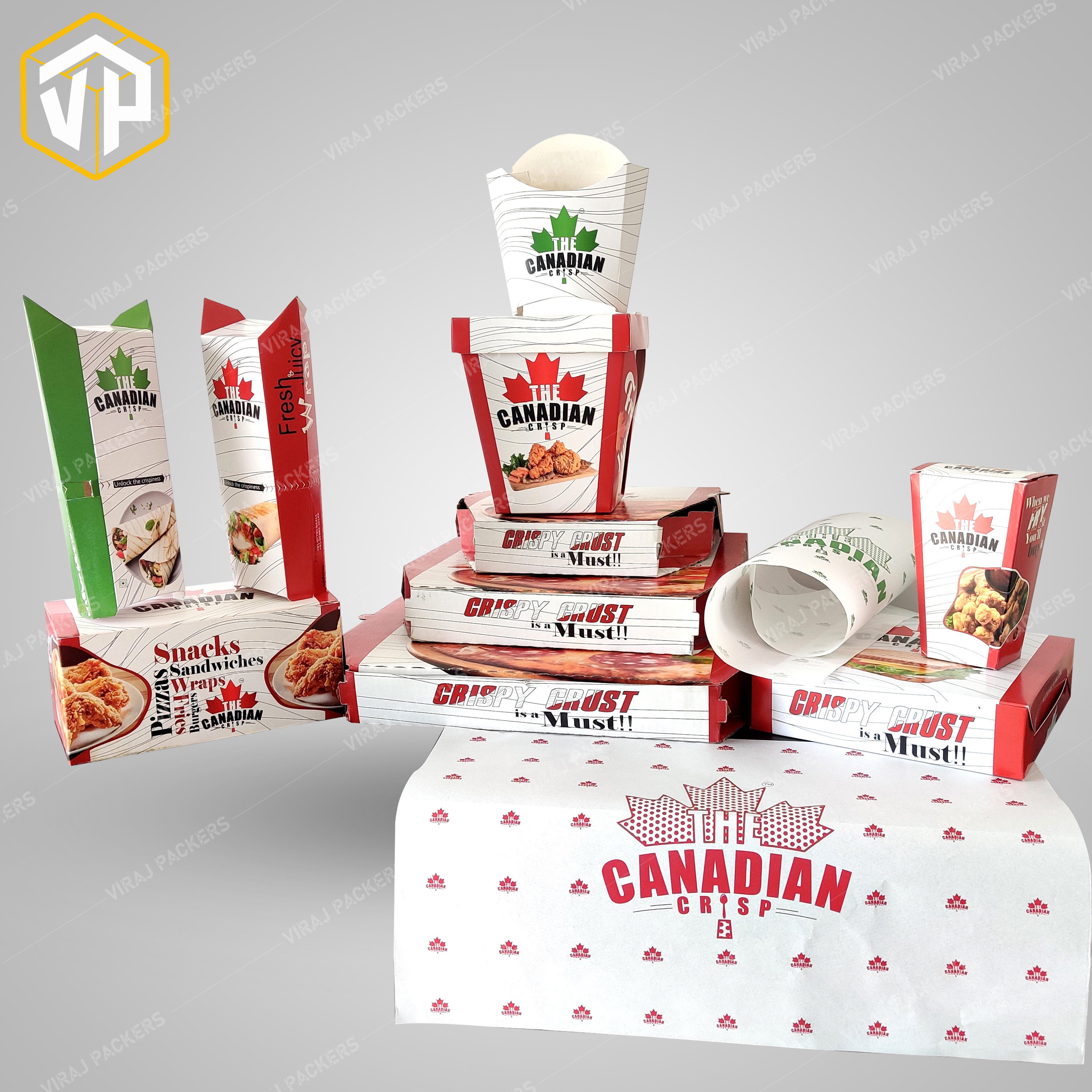 Food Packaging Boxes For Restaurant / Cafe / QSR / All Types Of Food Packaging Box / pizza / Wrap / Chicken Box/ Chicken Popcorn Box