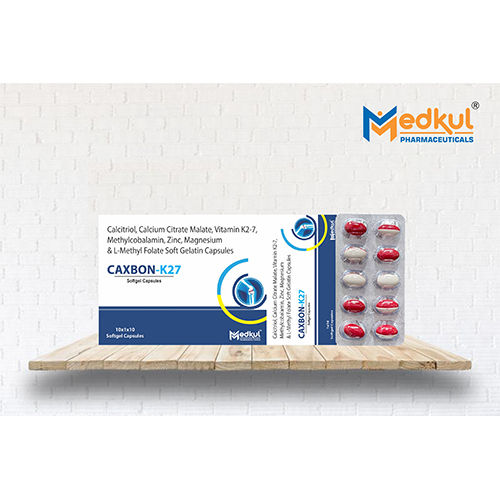 Calcitriol . Calcium Citrate Malate 500 mg, Vitamin K27 45 mcg, Methylcobalamin 1500 mcg, Zinc Oxide  7.5 mg, Magnesium 20 mg & L-Methyl Folate 800 mcg Softgel Capsules