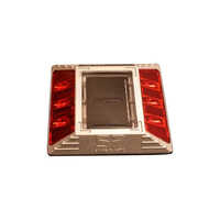 Solar Road Studs - Aluminium, 132x122x75 Mm | Red And Silver, Automatic, Solar Powered For Enhanced Nighttime Road Safety