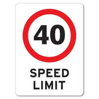 Speed Limit Sign - Aluminium, Different Sizes, White Color | Ideal For Industrial Applications