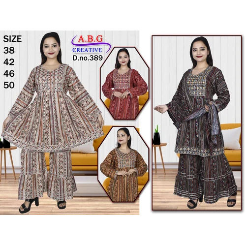 Multicolor Designer Frock Sharara