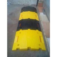 Speed Breaker - Pvc Material, 250mm X 390mm X 50mm, Black And Yellow | Traffic Calming Device For Road Safety, Easy Installation