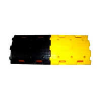 Plastic Speed Breakers - Abs Material, 250mm X 350mm X 50mm, Yellow And Black | Manual Function, Reflective Feature, 3.5kg Weight