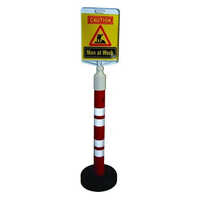 Red Plastic Bollard With Message Plate