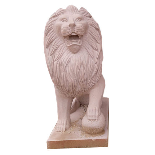 Lion Pink Stone Statue