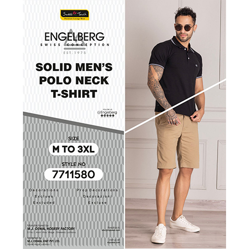 Solid Polo Neck T-Shirt