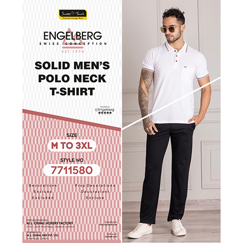 Solid Polo Neck T-Shirt for Men