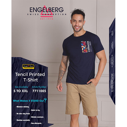 Tencel Printed Mens T-Shirt