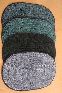 Oval Plain Door Mat - Cotton, 16x24 Inches, Multi-colored With Anti-slip Hot Melt Backing | Customizable Size, Color, Design, Washable, Quick Drying