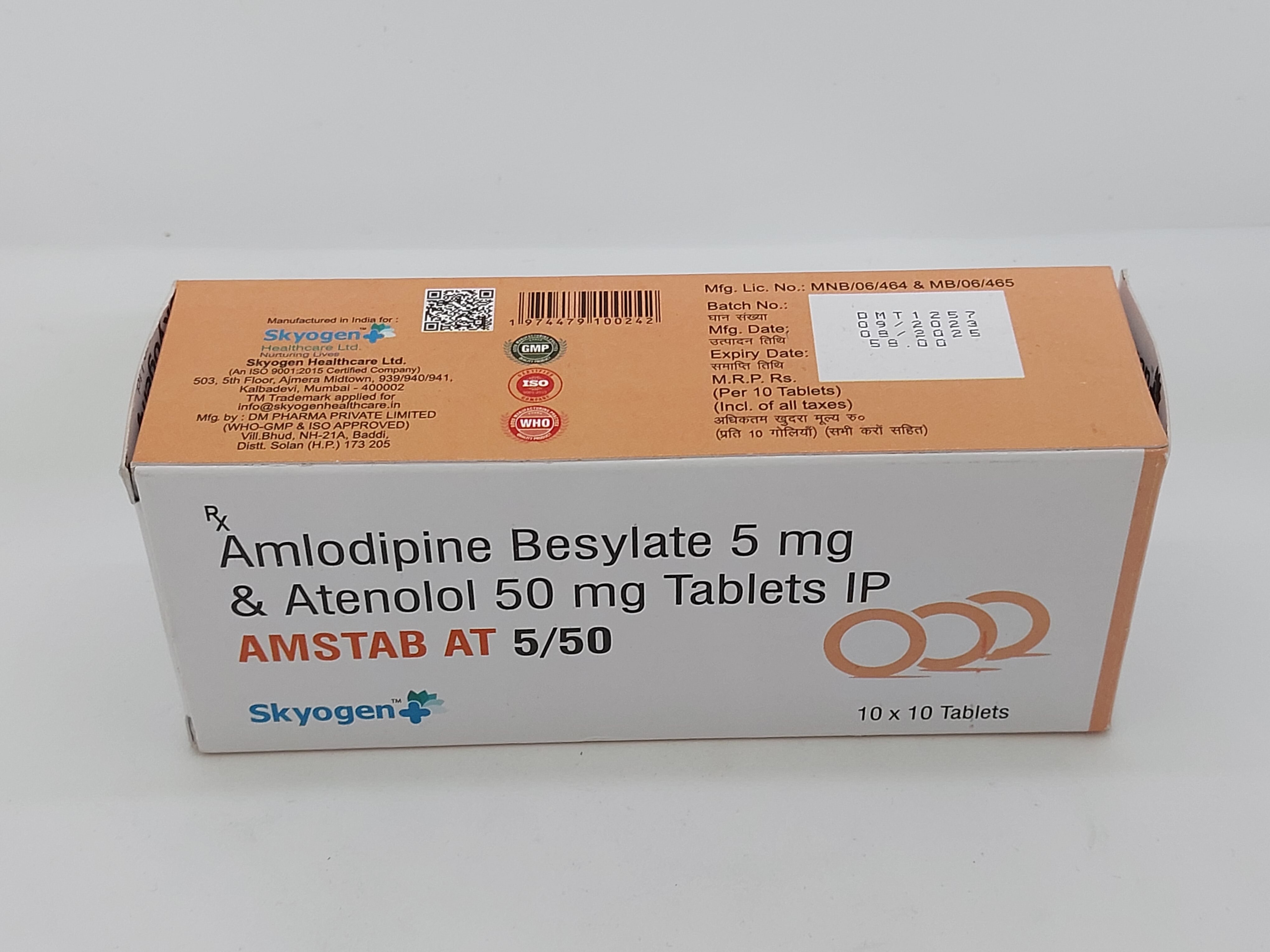 Amlodipine Besylate IP 5 MG+ Atenolol IP 50 MG
