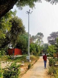 High Mast Lighting Pole - Hot Dip Galvanized, 12.5 Mtr Length, Silver | Heavy Load Resistance, Corrosion Resistant, Wind Resilient