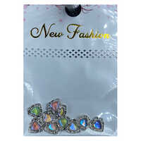 Multi Colour Heart Shep Nail Rhinestone Stickers - Color Code: Mulicolour