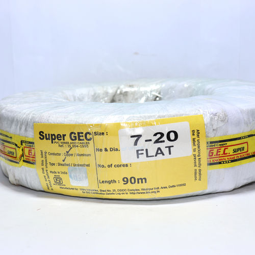 White 7-20 Flat Pure Copper Cable 90 Mtr