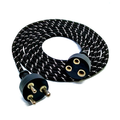 Black Male-Female Extension Power Cord.