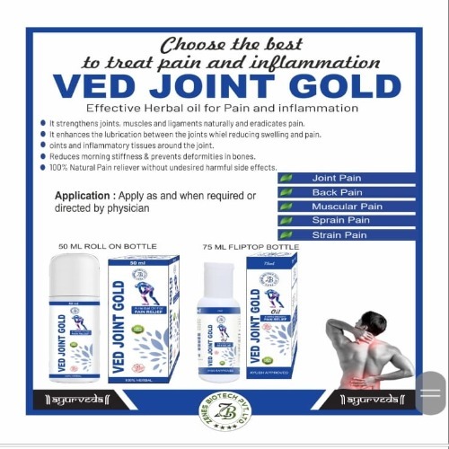 Ved Joint Gold Roll-On Oil - Convenient Dosage Guidelines Store in a Dry and Cool Place