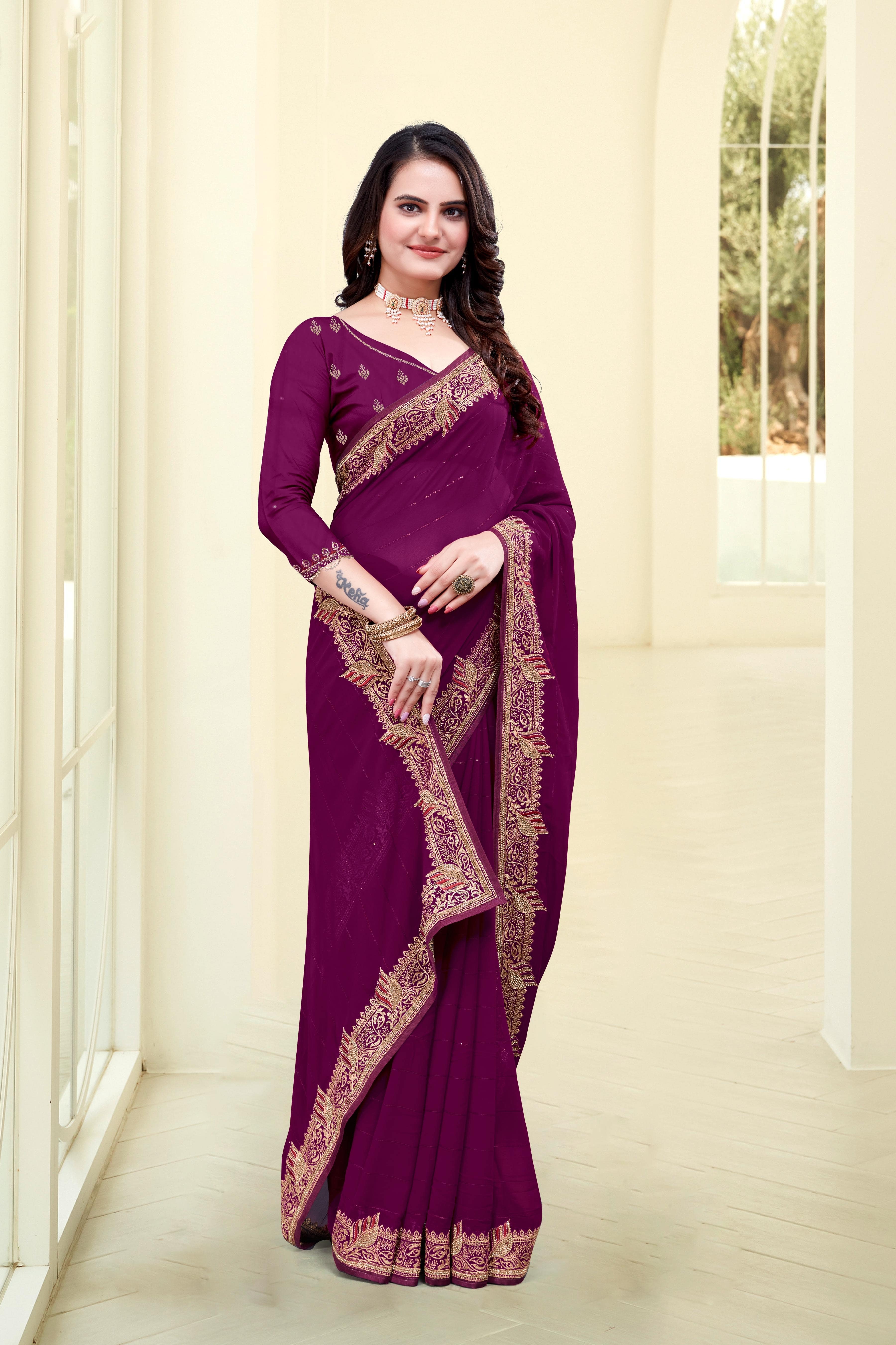 Women Chiffon Saree -2