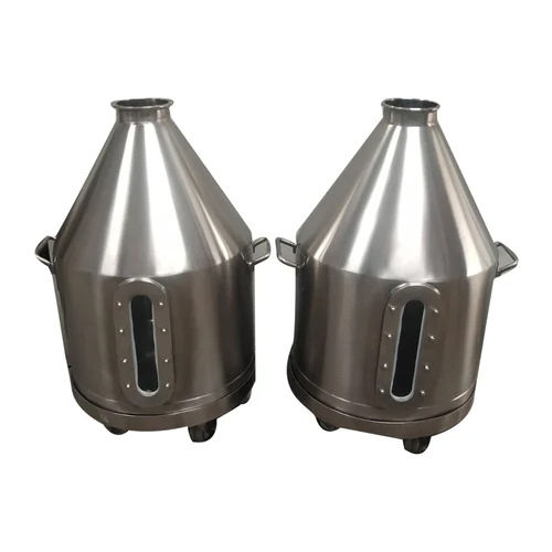 Silver Stainless Steel Product Discharge Hopper