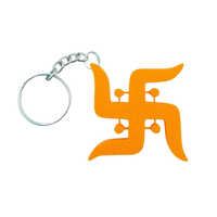 Customized 3d Printed Spiritual Keychains - Durable Steel With Chrome Plating, High-quality Plastic Symbol, Elegant Orange Design