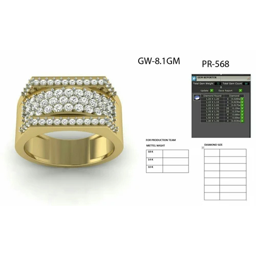 Men Gold Diamond Ring