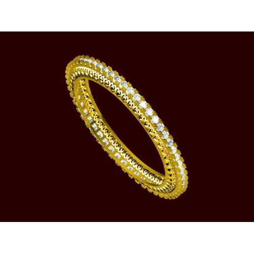 Ladies Gold Plated Diamond Bangles