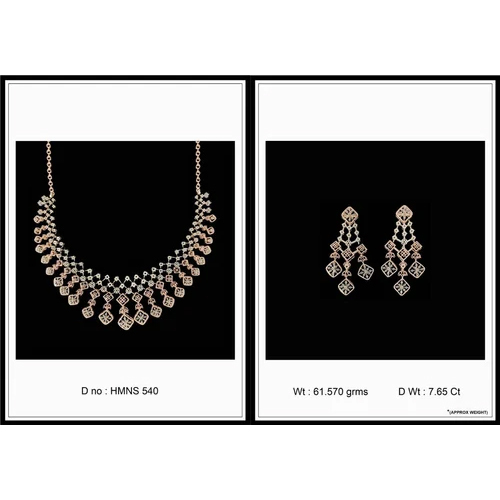 Gold Diamond Necklace Set