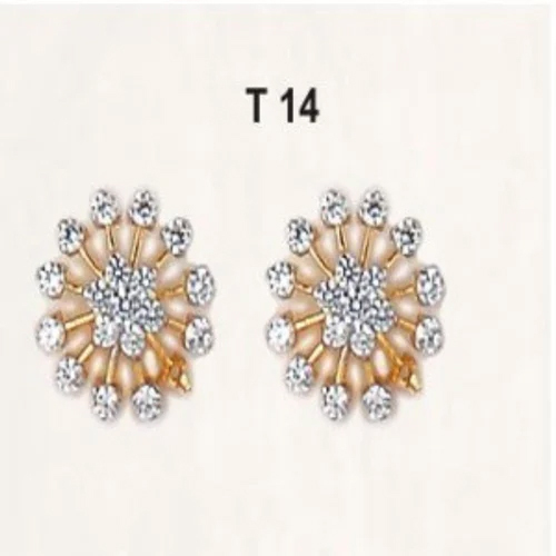 Women Diamond Round Earring Set