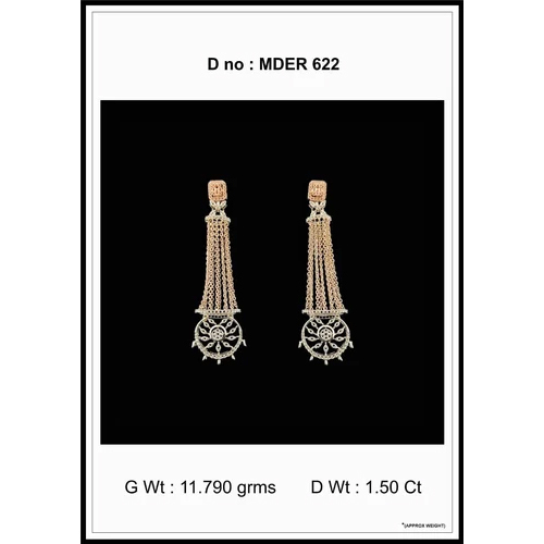 14 kt gold diamond Danglers