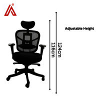 Adhunika High Back Revolving Black Net Office Boss Chair