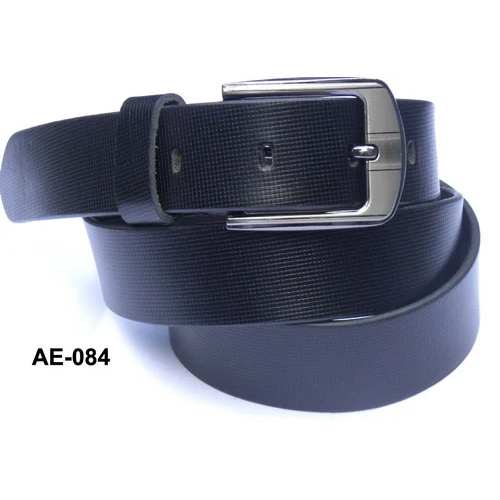 Men Black Leather Belt