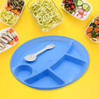 PLASTIC FOOD PLATES / BIODEGRADABLE 5 COMPARTMENT PLATE (5577)