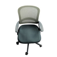 Adhunika Revolving Office Chair With Net Back And Cushion Seat (Grey)