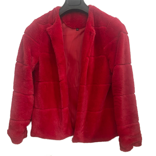 Red Fur Fabric Jacket