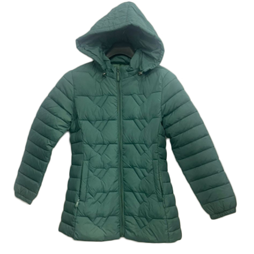 Green Polyester Full Sleeves Jacket