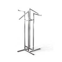 Chrome Four Way Garment Display Stand for Clothing Store