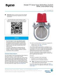 Tyco Water Flow Switch Vane Type